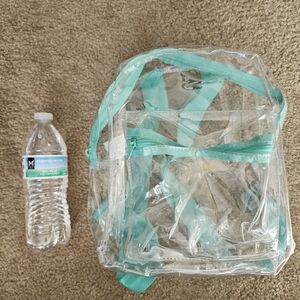 Clear Backpack with Teal Accents